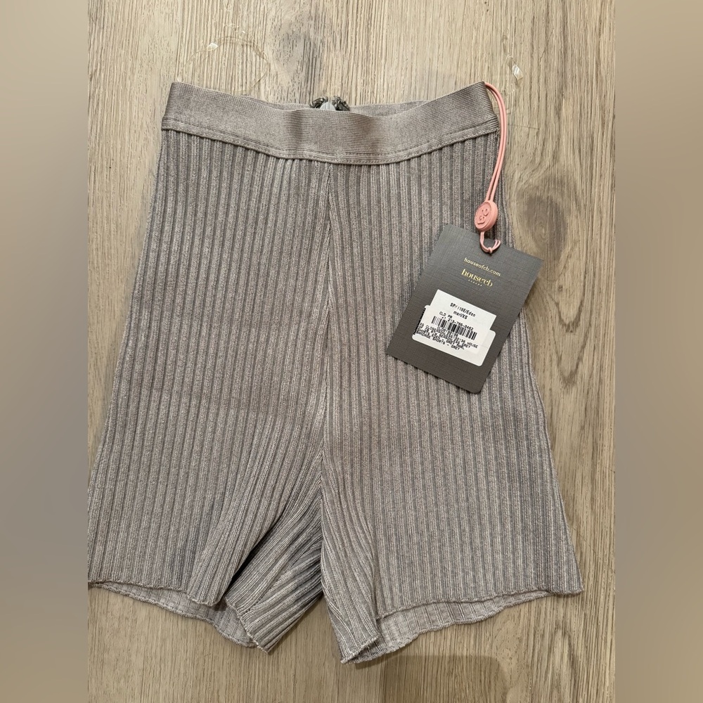 House of CB Gray Ribbed Bike Shorts